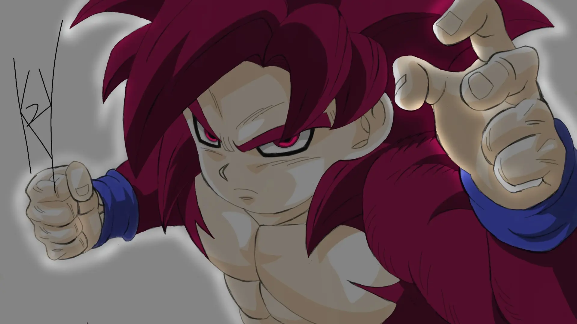 Dessin final de Goku SSJ4