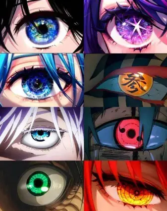 Œil de personnage d’anime moderne avec reflets et dégradés
